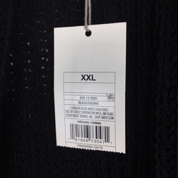 A NEW DAY Cardigan Sweater Solid Black Minimalist Capsule Wardrobe Size XXL NWT - Picture 6 of 11